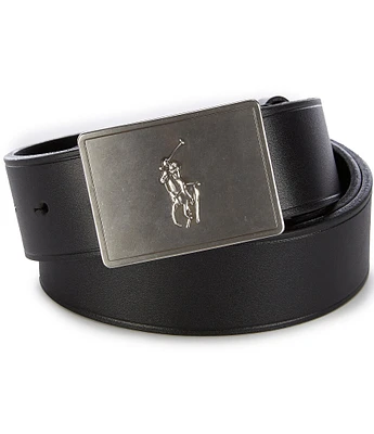 Polo Ralph Lauren Men's Pony Plaque Canvas & Leather Belt