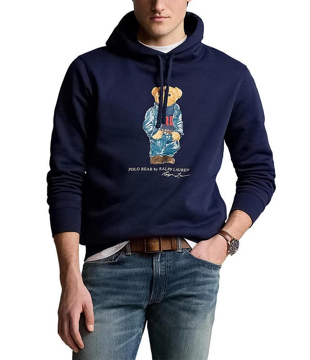 Polo Ralph Lauren Denim Bear Fleece Graphic Hoodie | The