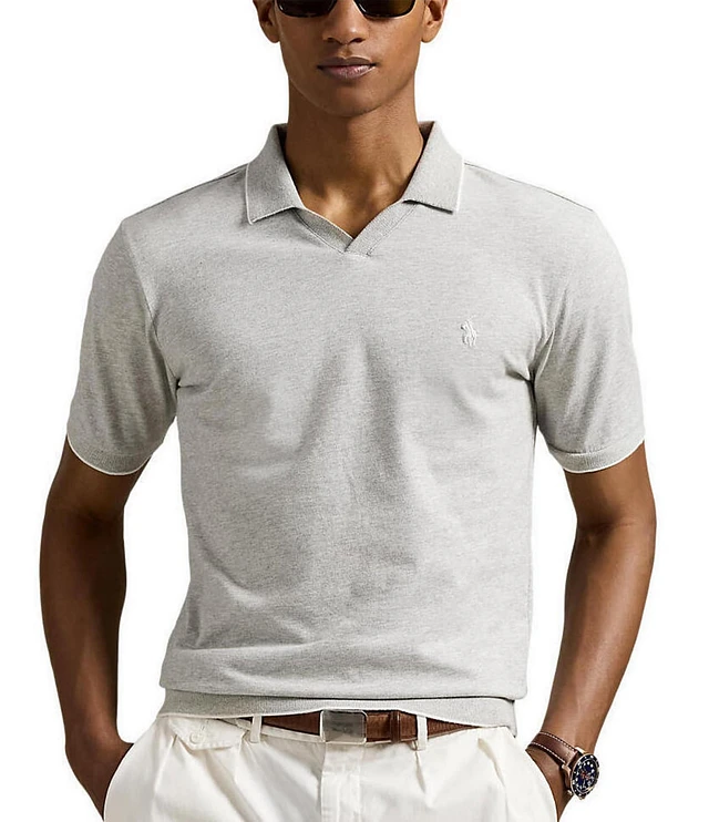 Polo Ralph Lauren Mesh-Knit Jersey Polo Shirt at Hamilton Place in