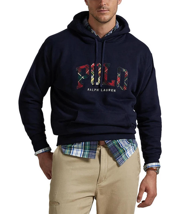 Polo Ralph Lauren RL Plaid Logo Fleece Hoodie | Liberty Center