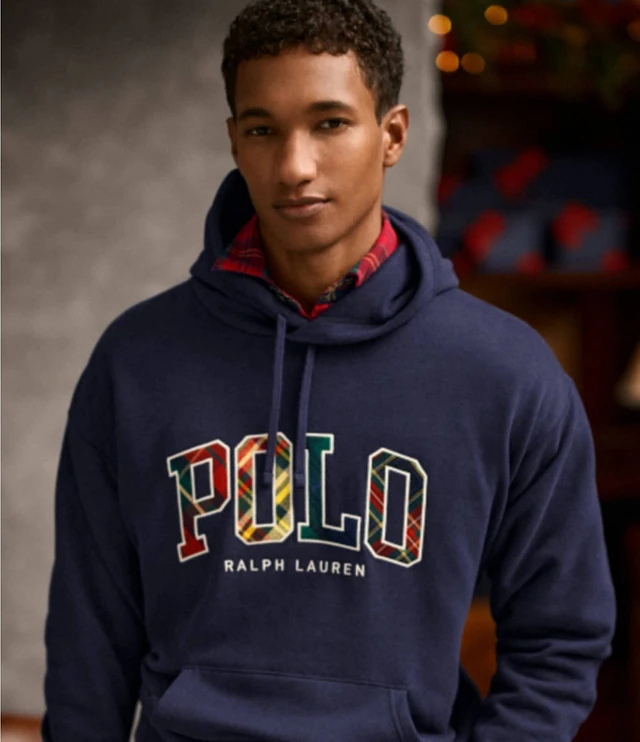 Polo Ralph Lauren RL Plaid Logo Fleece Hoodie | Liberty Center