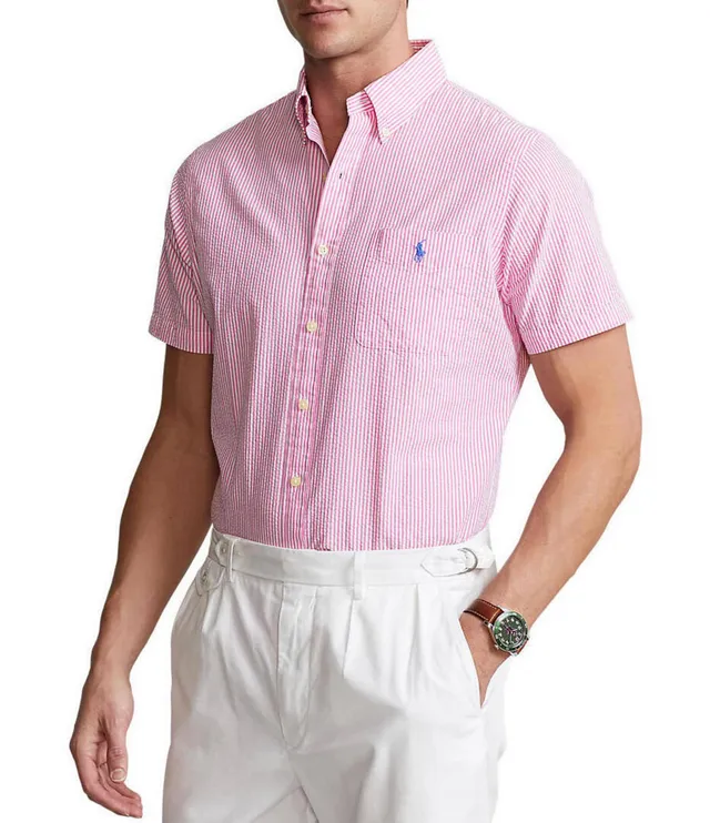 Ralph lauren seersucker short sleeve shirt hotsell