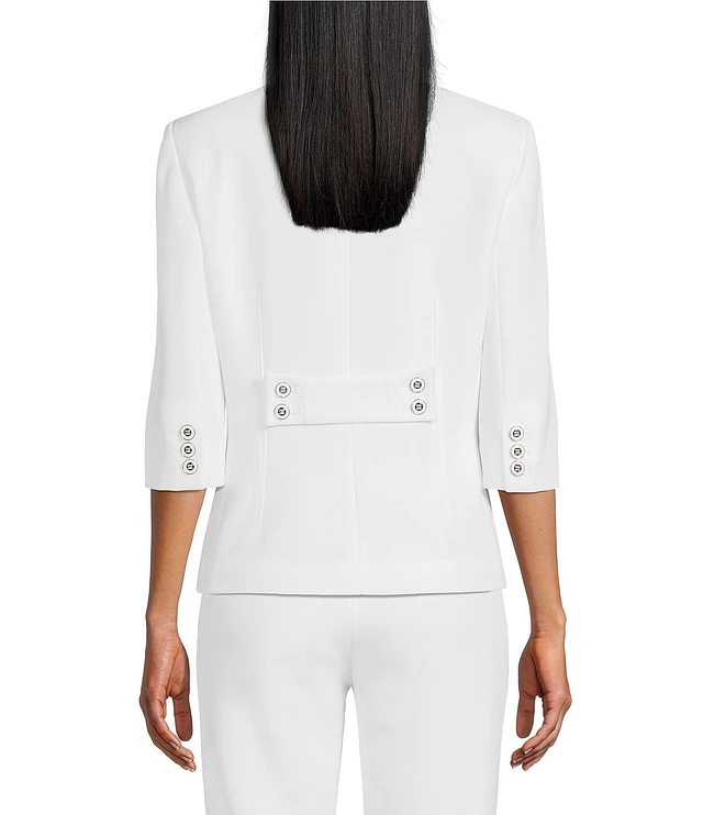 Preston & York Elsa Stretch Crepe 3/4 Sleeve Mandarin Collar