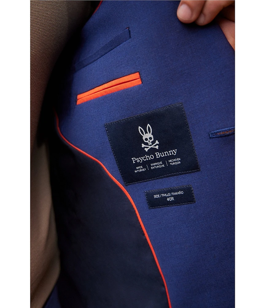 Psycho Bunny Contemporary Fit Flat Front Solid 2-Piece Suit at