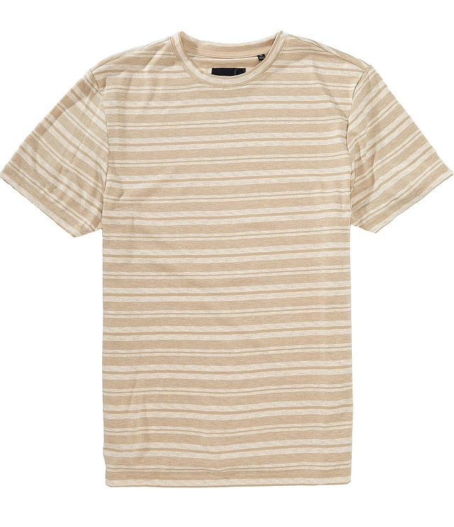 【KOOLOSET】Pigment Cable Stripe Short Sleeve T-shirt Copper Key Big Girls Short Sleeve Big Stripe Relaxed Boxy T