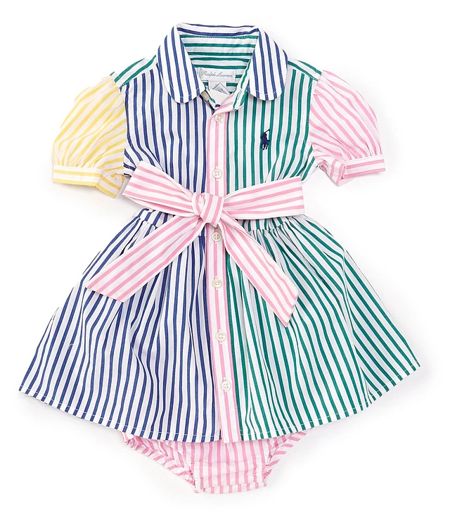 トップス BABY FOX PATCH MULTI STRIPES POLO DRESS BABY FOX PATCH MULTI STRIPES POLO DRESS | Maison Kitsuné