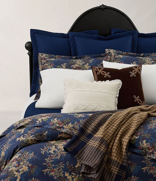 Ralph Lauren Queen size 布団 NIP Ralph Lauren Mirabelle Blue Floral Full/Queen Comforter Set