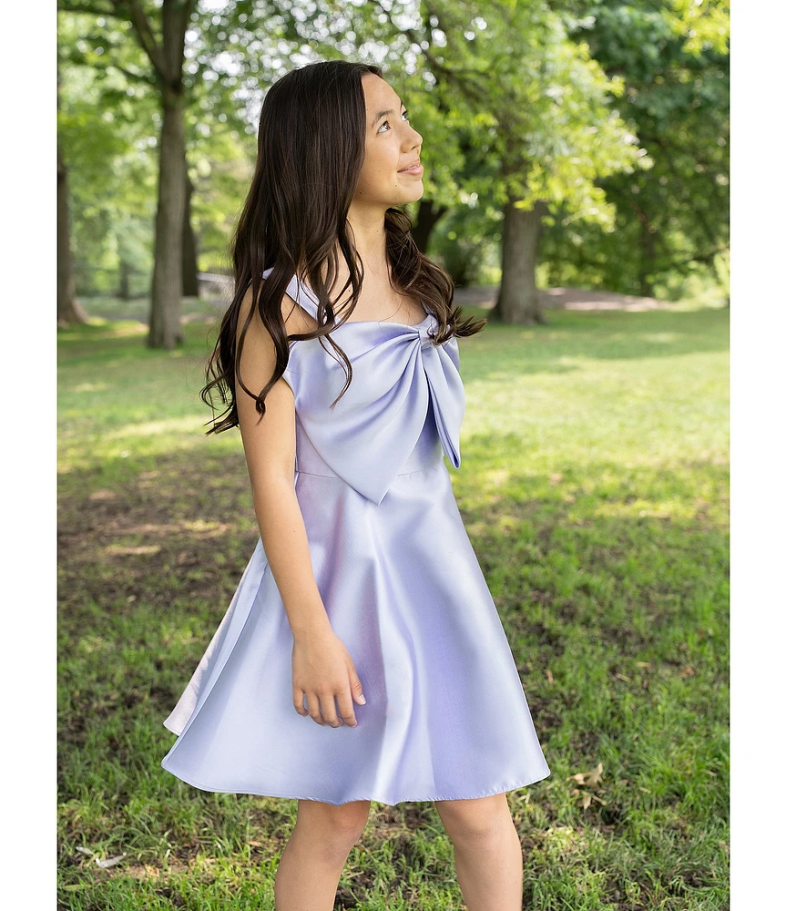 Rare Editions Big Girls Sleeveless Bow-Accented Mikado Fit & Flare