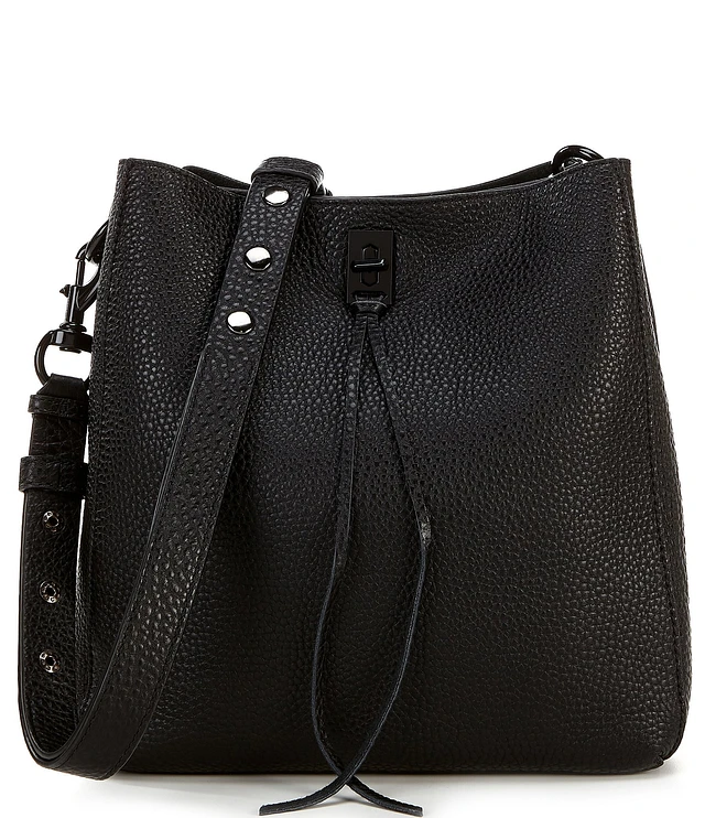 REBECCA MINKOFF Pebbled Leather Studded Saddle store Bag