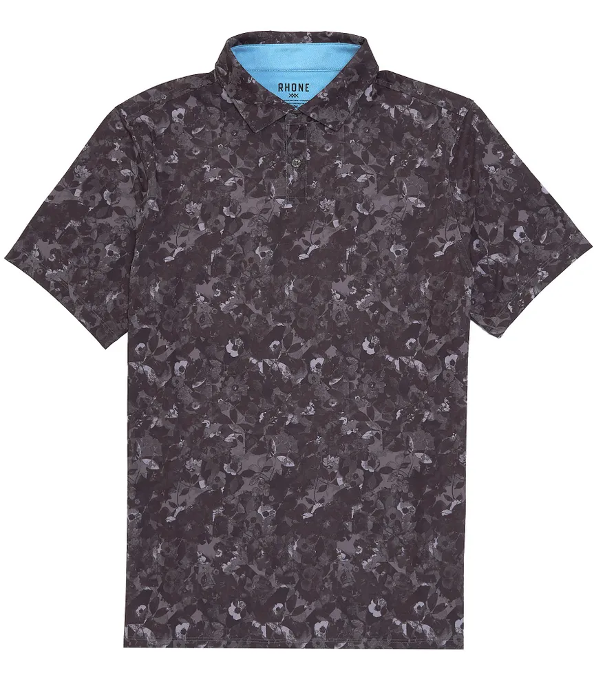 RHONE Golf Sport Floral Camo Performance Short Sleeve Polo Shirt