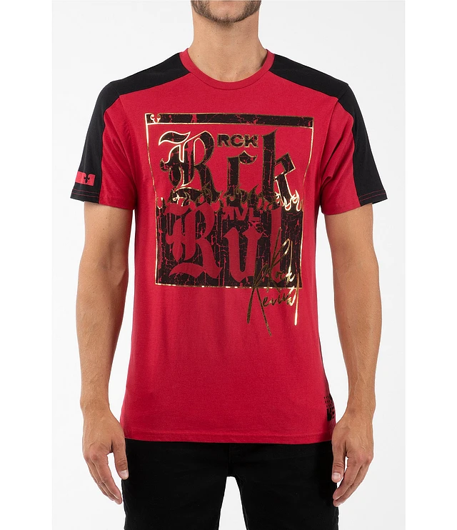 Rock Revival Short Sleeve Diagonal Color Block Graphic T