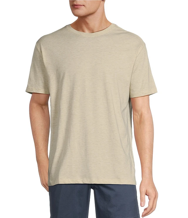 STONE ｜SHORT-SLEEVED ROUND NECK T-SHIRTS (2RC88 R Roundtree & Yorke Big & Tall Solid Cloud Short Sleeve Crew