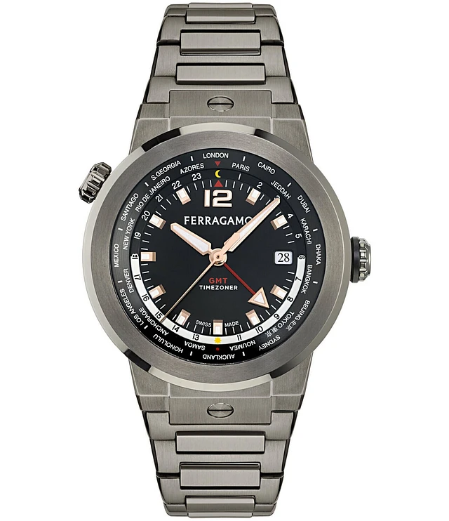 Salvatore Ferragamo Men's F-80 Tonneau Skeleton Quartz