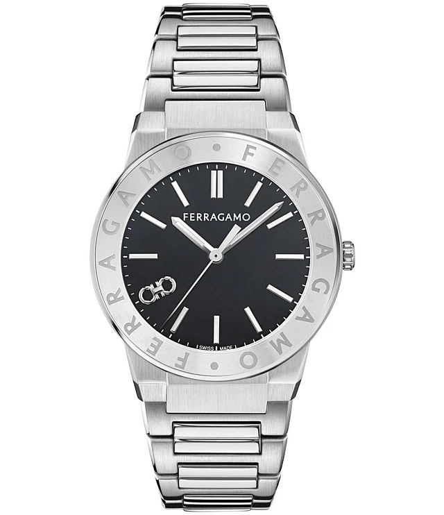 トップス salvatoreFerragamo Salvatore Ferragamo Men's F-80 Tonneau Skeleton Quartz Chronograph