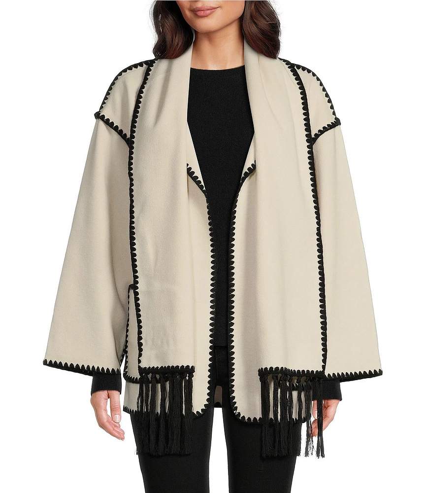 SASSO + SMYTH Kimono Stitch Jacket with Attached Scarf | The SASSO + SMYTH Kimono Stitch Jacket with Attached Scarf | The