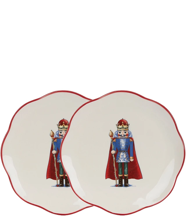 Southern Living Chinoiserie Christmas Nutcracker Accent Plates