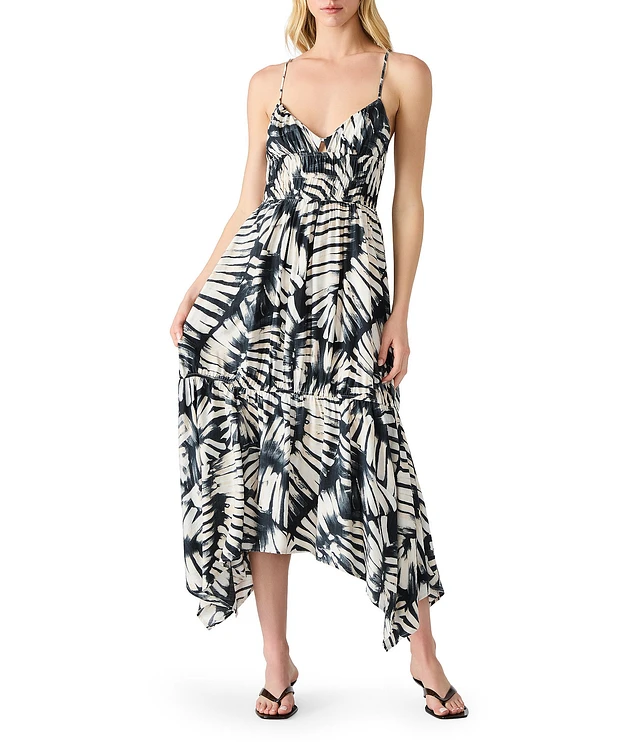 Steve Madden Jackie Printed Sweetheart Sleeveless Tie Strap