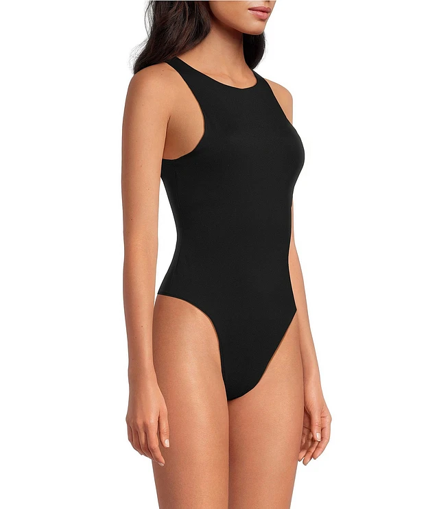 Steve madden ノースリーブ スクープネック ボディスーツ Steve Madden Nico Knit Crew Neck Sleeveless Bodysuit