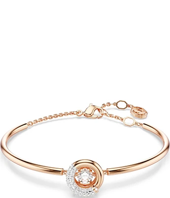 Swarovski Rose Gold-Tone Pave Crescent Moon & Imitation