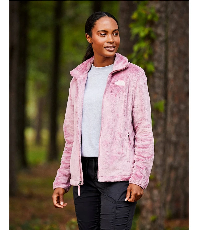 North face pink fleece jacket best sale
