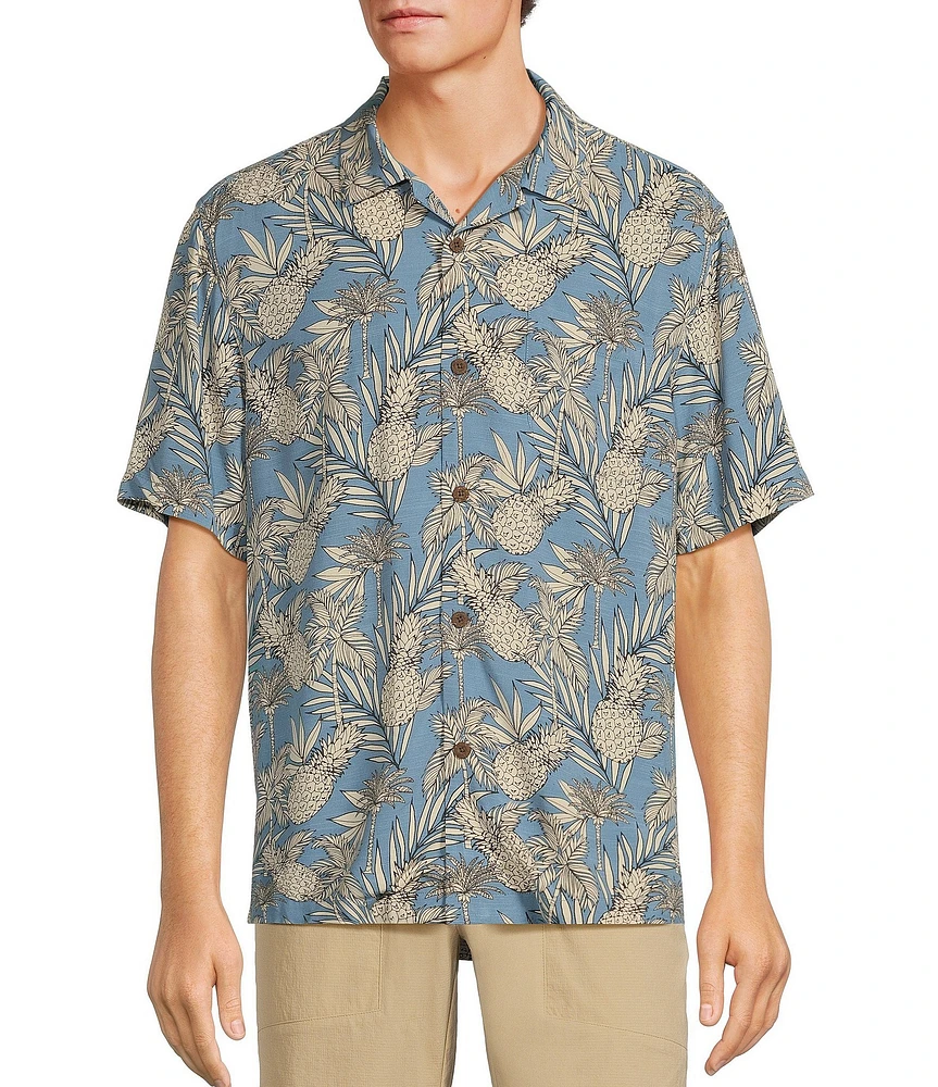 Tommy Bahama Veracruz Cay Orchid Oasis Camp Shirt - Summer Grey