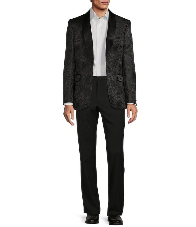 Tre Vero Modern Fit Paisley Jacquard Pattern Suit Jacket at