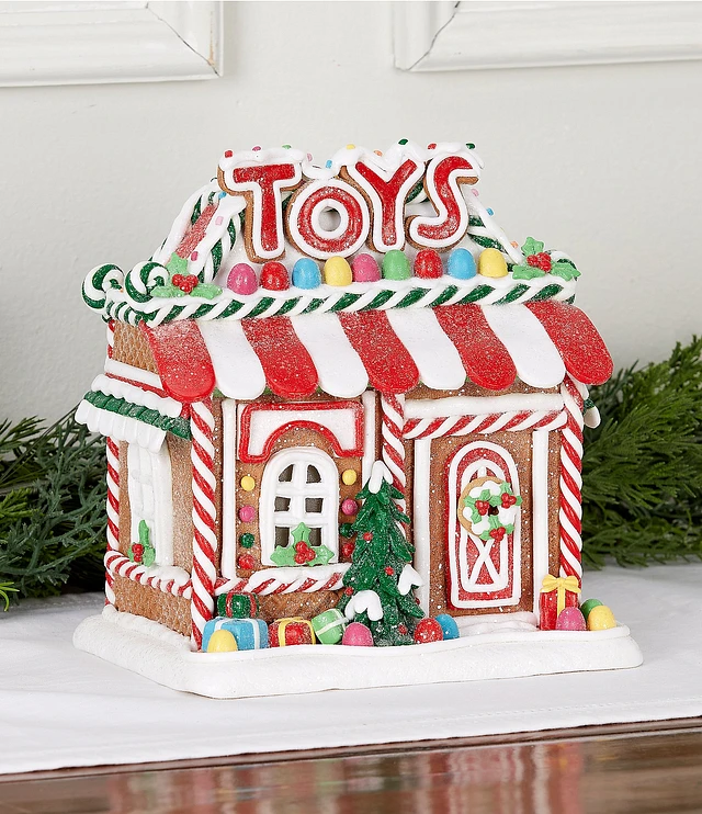 Trimsetter Gingerbread Collection LED Lighted Toy Shop Gingerbread