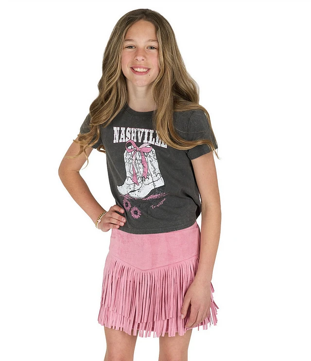 Tween Diva Big Girls Short Sleeve Nashville Graphic T-Shirt