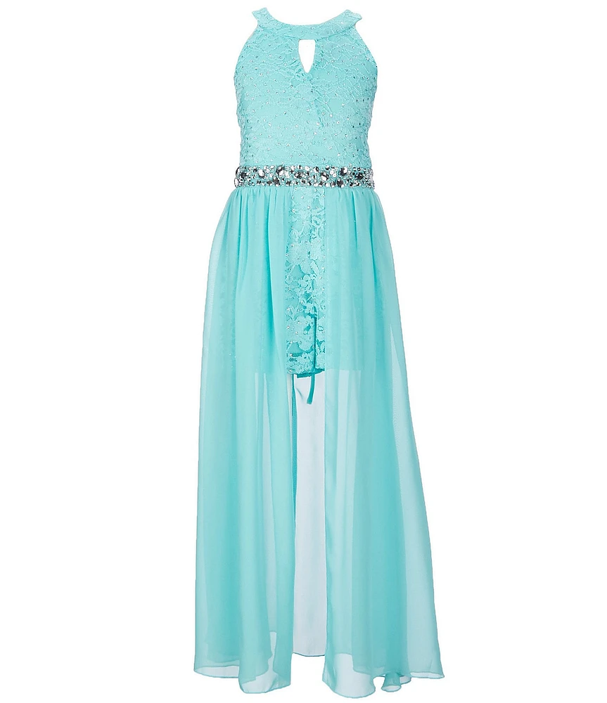 Xtraordinary Big Girls 7-16 Sleeveless Cut-Out Jeweled Waist