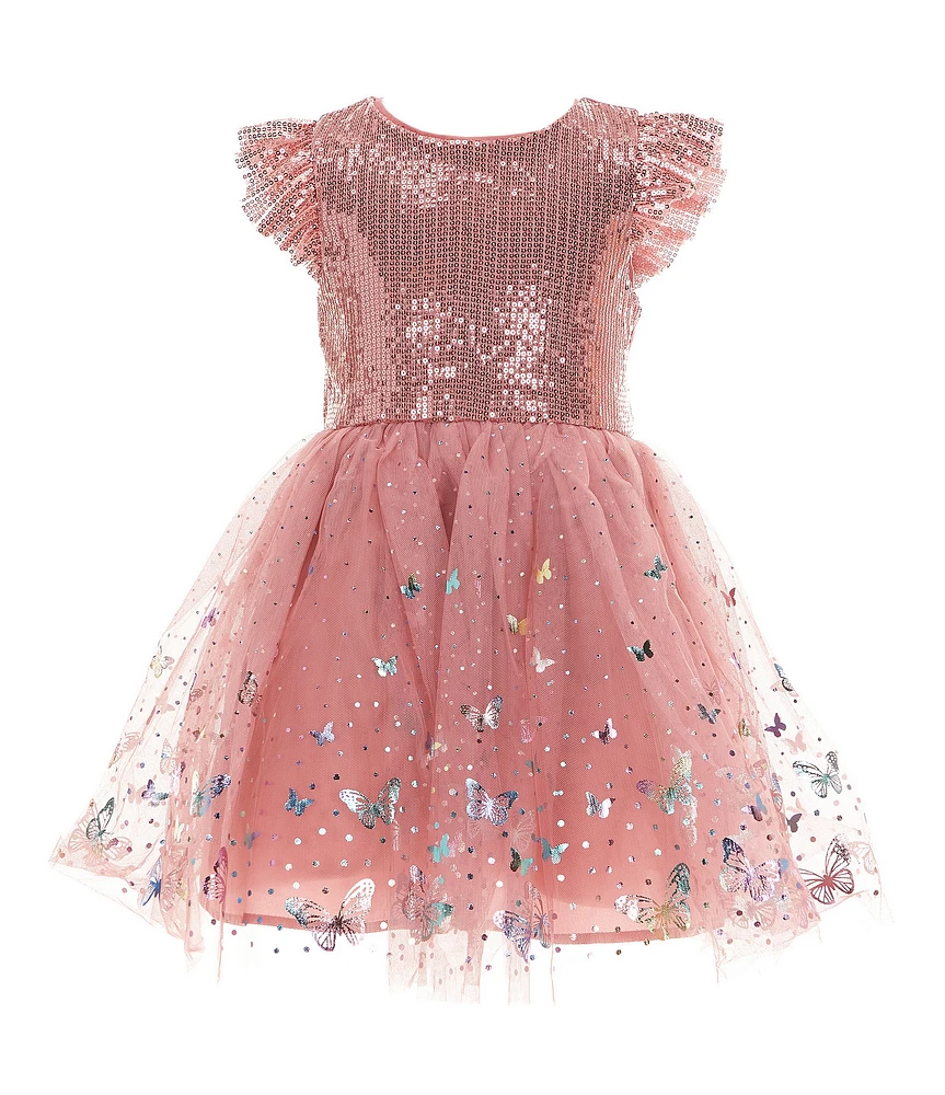 Zunie Little Girls 2-6X Sequin Flutter Sleeve Butterfly