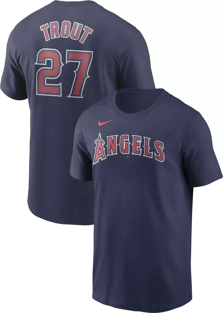 Nike Men's Los Angeles Angels Mike Trout #27 Navy T-Shirt | The Market Place
