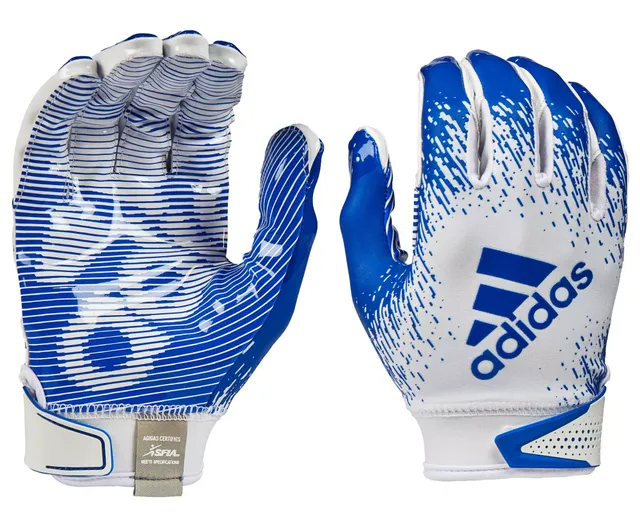 Fashion blue and white adidas football gloves