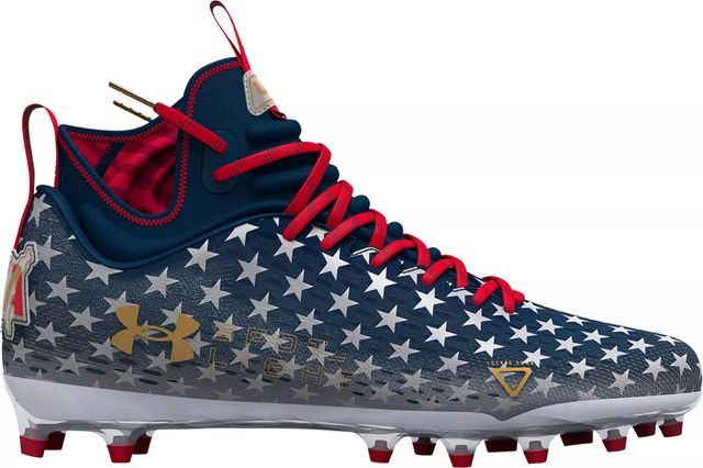 Red white and blue under armour hot sale football cleats