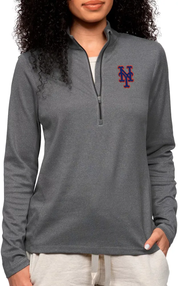 Antigua Women's New York Mets Charcoal Epic 1/4 Zip Pullover | The 