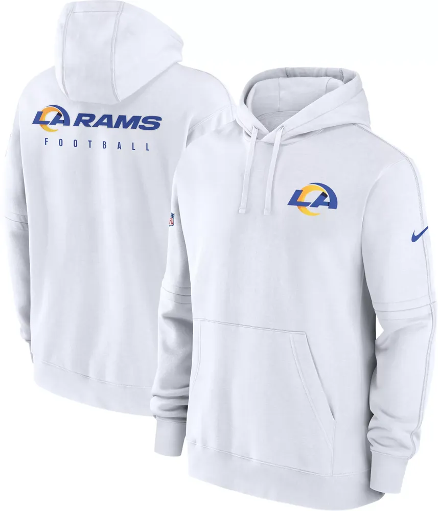 Rare on sale XL Los Angeles Rams Nike Super Bowl LVIWhite Diamond Media Hoodie 56