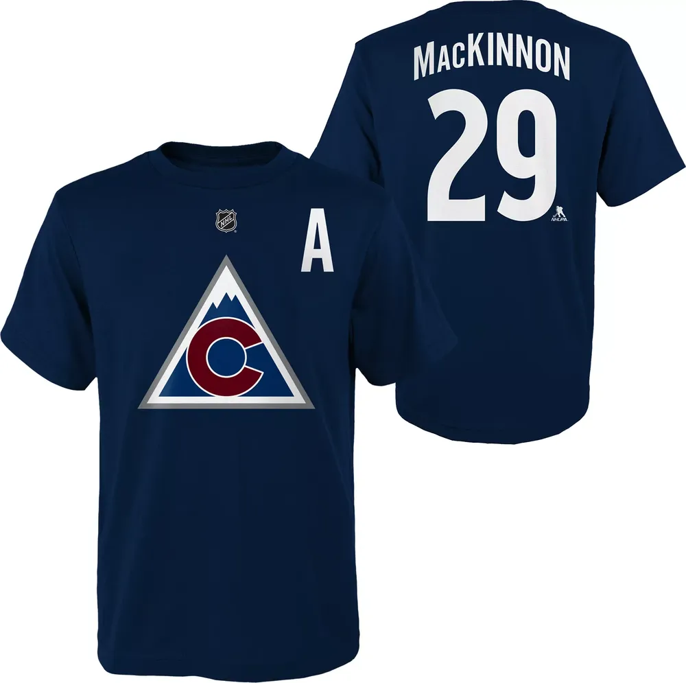 Nathan MacKinnon Colorado Avalanche top Blue Jersey Stanley Cup Champions Medium