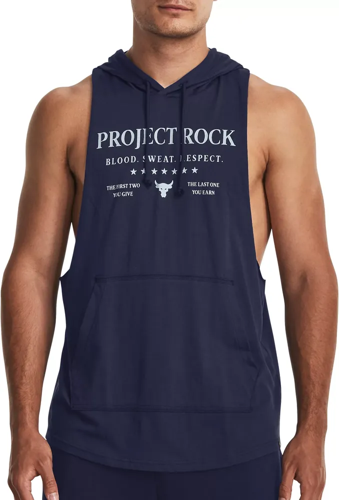 The rock under discount armour sleeveless hoodie