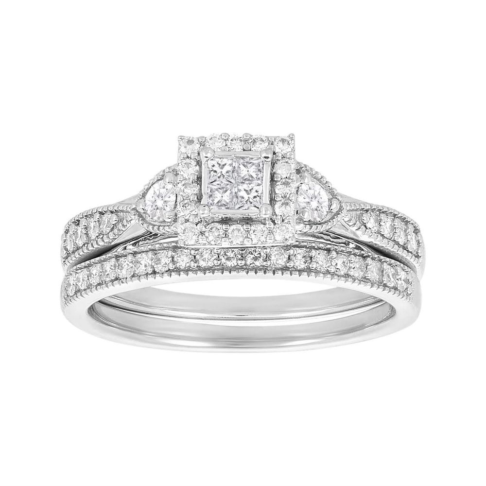 Don Roberto Jewelers 14K White Gold Quad Halo Set Montebello