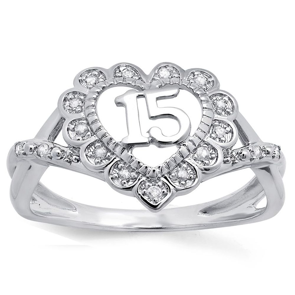 White gold on sale quinceanera rings