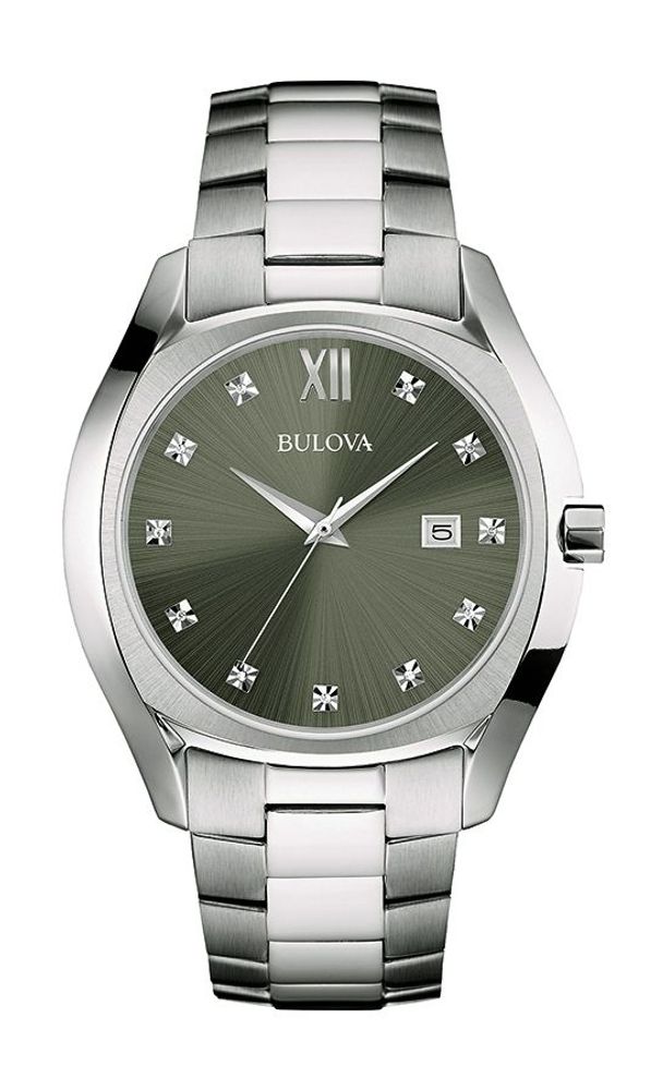 Bulova men's ss cheap diamond watch