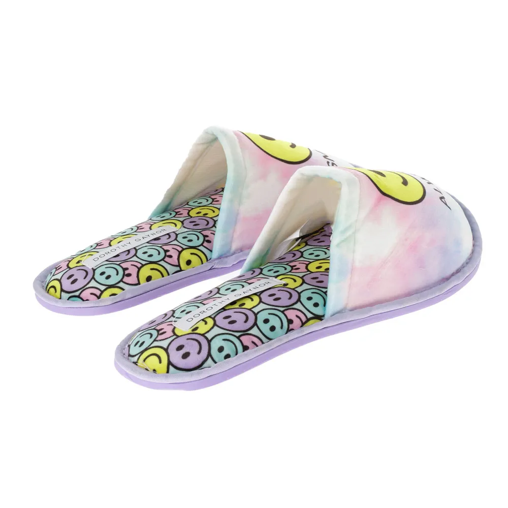 Dorothy Gaynor Pantuflas Loly color gris dise o de carita feliz