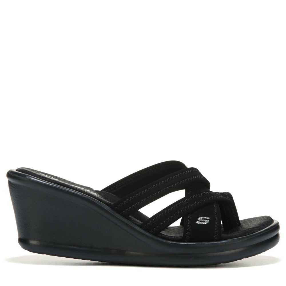 Skechers women's rumblers 2 strap slide wedge sandal clearance