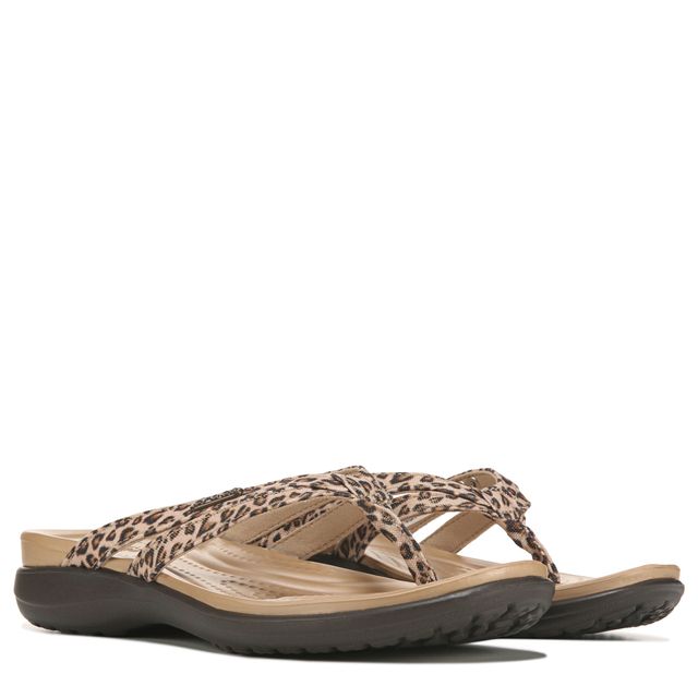 Crocs capri leopard print flip sales