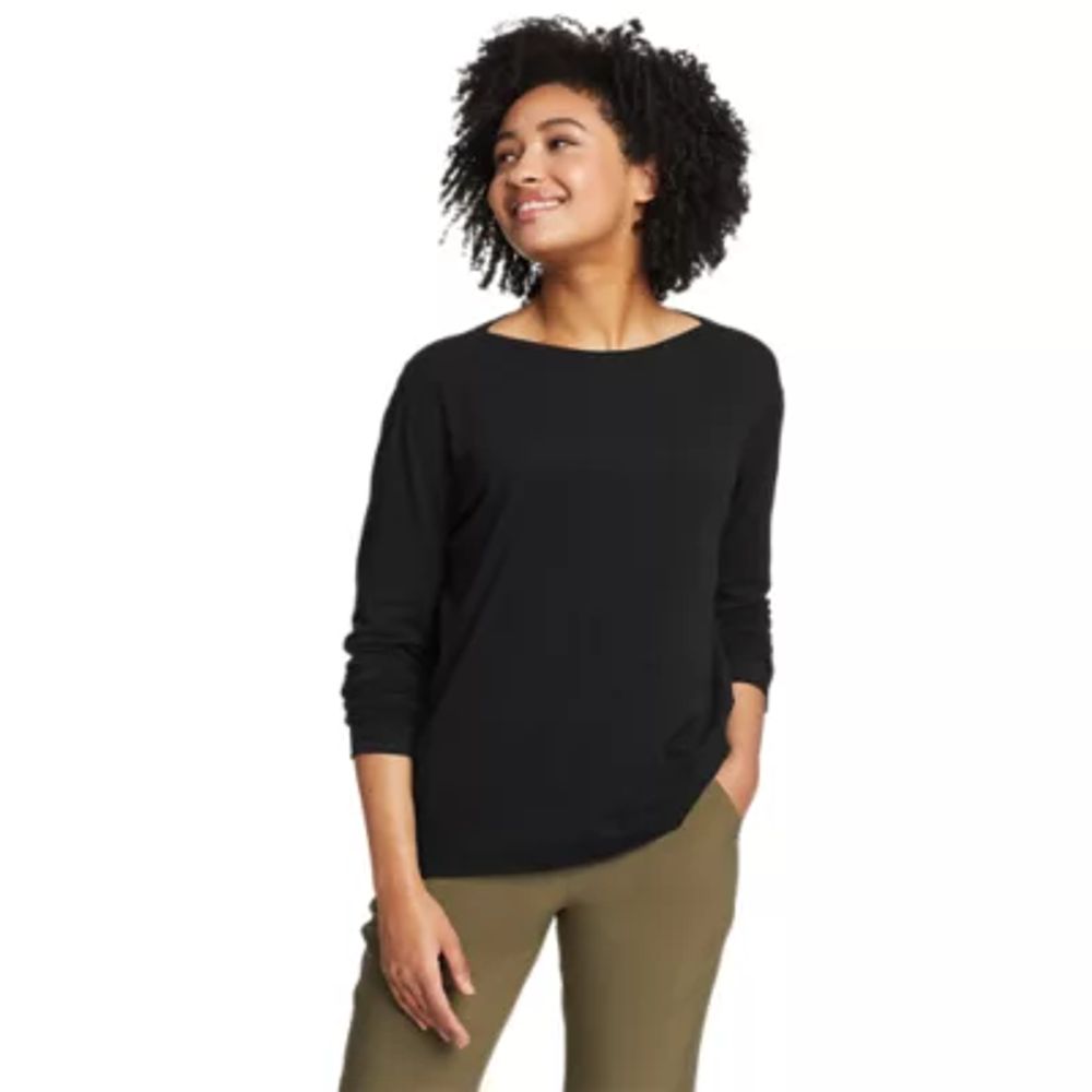 Eddie Bauer Women's Tempo Light Long-Sleeve Boat-Neck T-Shirt