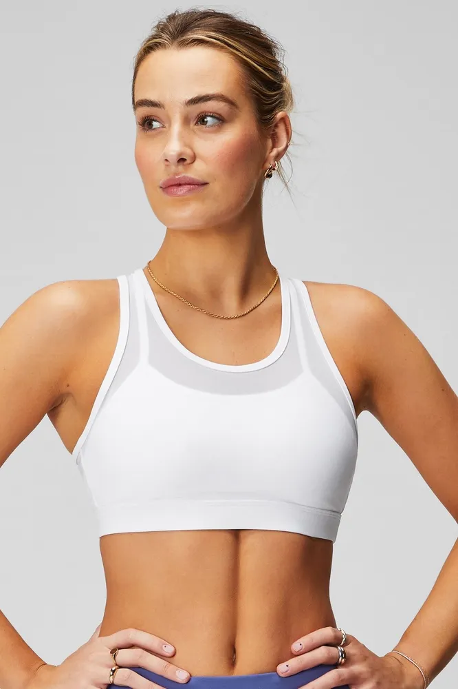 High impact white sports bra discount