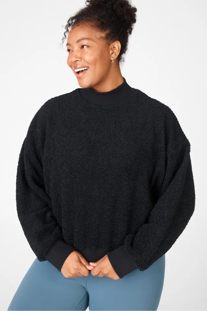 Plus size fleece online pullover