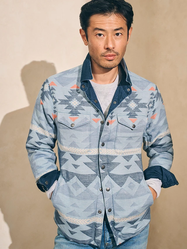 Faherty Doug Good Feather Reversible Bondi Jacket - Navy Six Faherty Doug Good Feather Reversible Bondi Jacket - Navy Six