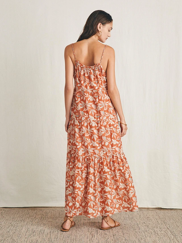 Faherty Silk Blend Sun Chaser Maxi Dress - Ginger Floral