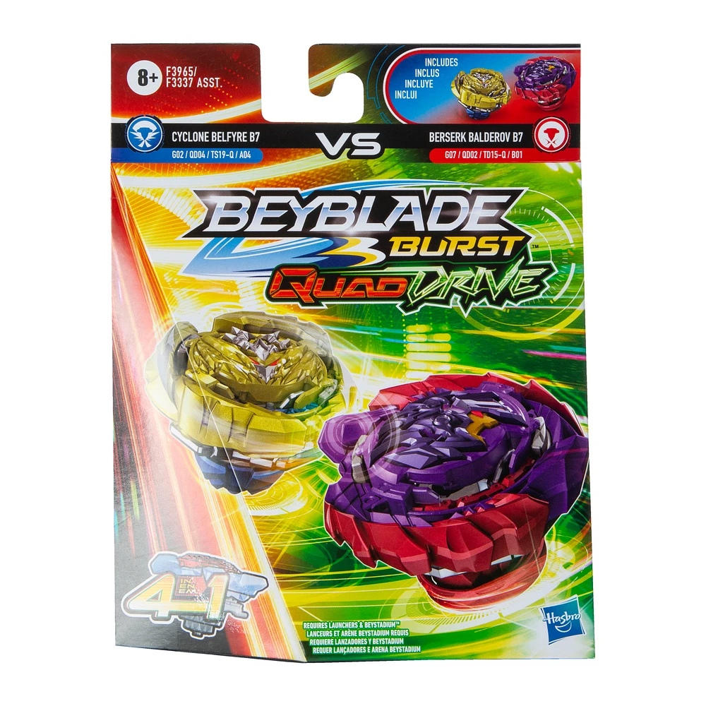 Beyblade Burst Quad Drive – Decay Perseus P7 Vs Destruction Belfyre B7 – Hasbro – 2 Toupies