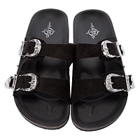 Five Below Ladies Western Double-Buckle Slide Sandals at